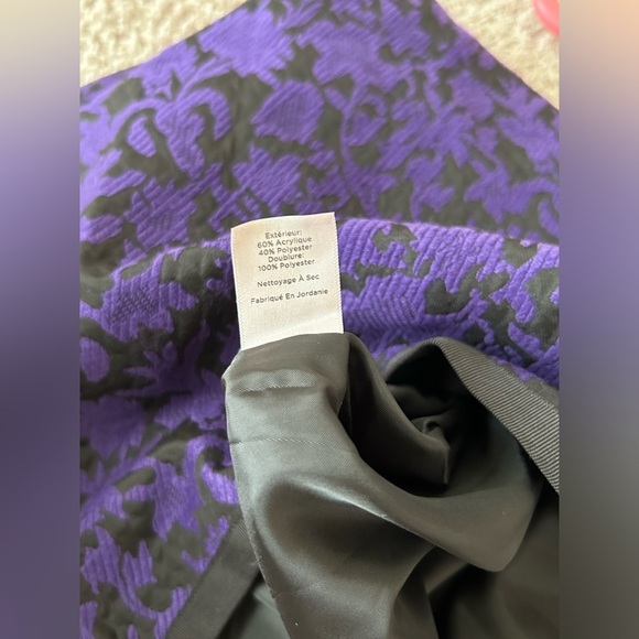 Talbots jacquard floral skirt size: 8P Black & Purple  MSRP $119 NWOT - Picture 6 of 7